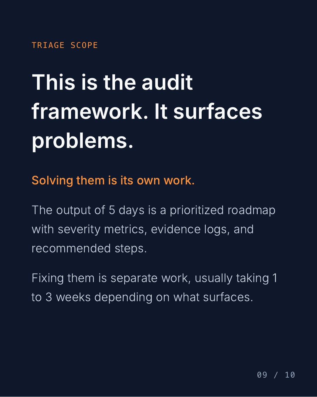 What I look for first when I open a production system — slide 9 of 10